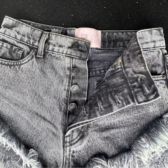 Short REVICE Charcoal Frayed High Waist Shorts - Picture 1 of 12